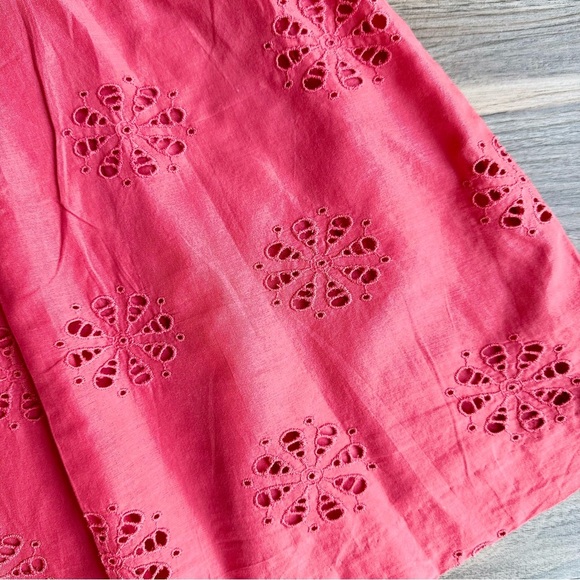 Banana Republic Coral Eyelet A-Line Skirt Size 8 - Picture 5 of 13